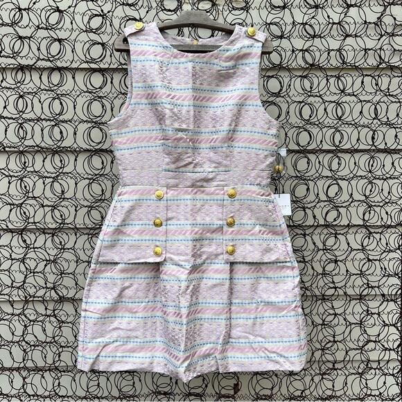 Laundry By Shelli Segal White and Gold Button Midi Dress - Picture 2 of 8